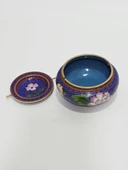 Antika Cloisonne Devrilen Kapaklı Pirinç Küllük 024 thumbnail 4