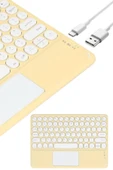 Touchpad Uyumlu Bluetooth Klavye Slim Kablosuz Wifi Q Klavye thumbnail 3