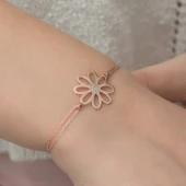Gümüş Rose Çiçek Bayan Bileklik thumbnail 3