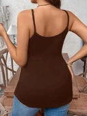 Kadın önden çapraz Askılı Uzun Vıskon Bluz thumbnail 5