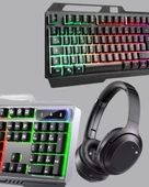 Işıklı  Klavye Mouse Ve Bluetooth Kulaklık Seti Türkçe Q Usb thumbnail 4