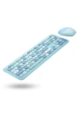 Büro Ev Ofis Bilgisayarı için Sevimli Mavi Klavye Mouse Seti thumbnail 1