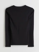 LCWAIKIKI Basic Siyah Bisiklet Yaka Kadın Body thumbnail 7