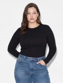 LCWAIKIKI Basic Siyah Bisiklet Yaka Kadın Body thumbnail 2
