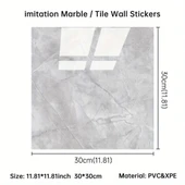 Gri Mermer Desen Duvar Sticker (30*30) thumbnail 3