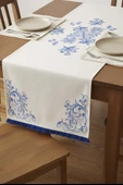 Elysian Blue Keten Runner 45x140 cm thumbnail 4