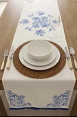 Elysian Blue Keten Runner 45x140 cm thumbnail 3