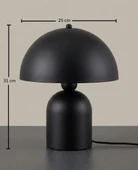 Ruby Mantar Tasarım Siyah Abajur 25 cm thumbnail 5