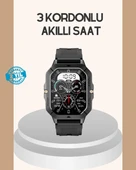 3 Kordonlu Akıllı Saat Uzun Pil Süreli thumbnail 1