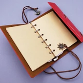 Küçük Boy Pusula Baskılı Deri Defter thumbnail 1