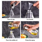 Paslanmaz Çelik Başlıklı Cam Spray Yağdanlık thumbnail 2