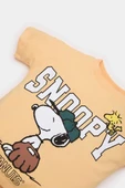 Defacto E6920 Turuncu Erkek Bebek 2'li Takım Kısa Kollu Tişört Beli Lastikli Şort thumbnail 3