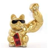 Polyester Şanslı Kedi Figürü Dekoratif Hediyelik thumbnail 2