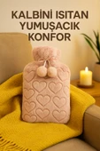 peluş kılıflı sıcak su torbası 2 l - pembe thumbnail 3