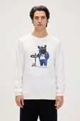 Bad Bear Panther Beyaz Erkek Sweatshirt thumbnail 1