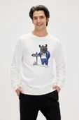 Bad Bear Panther Beyaz Erkek Sweatshirt thumbnail 3