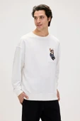 Bad Bear Javed Beyaz Erkek Baskılı Sweatshirt thumbnail 2
