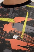Bad Bear Flame Siyah Erkek Baskılı Sweatshirt thumbnail 3