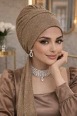 Bej Simli Abiye Atkılı Bone thumbnail 1