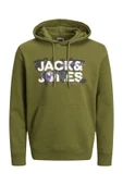Jack & Jones Logolu Kapüşonlu Sweatshirt - Dust thumbnail 5