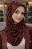 Bordo Şapkalı Şal thumbnail 2