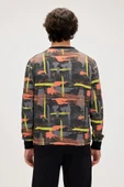 Bad Bear Flame Siyah Erkek Baskılı Sweatshirt thumbnail 2