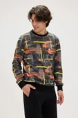 Bad Bear Flame Siyah Erkek Baskılı Sweatshirt thumbnail 4