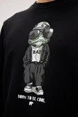 Bad Bear Gator Siyah Erkek Baskılı Sweatshirt thumbnail 2