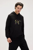 Bad Bear Mono Siyah Erkek Kapüşonlu Sweatshirt thumbnail 2