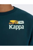 Kappa Authentic Graphik Pyke Unisex Petrol Yeşili Regular Sweatshirt thumbnail 3