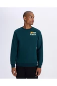 Kappa Authentic Graphik Pyke Unisex Petrol Yeşili Regular Sweatshirt thumbnail 1