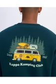 Kappa Authentic Graphik Pyke Unisex Petrol Yeşili Regular Sweatshirt thumbnail 4