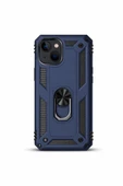iPhone 14 6.1" Magforge Titan Ring Armor Case Lacivert thumbnail 1