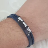 Çelik Deri Erkek Bileklik thumbnail 2