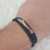 Çelik Deri Erkek Bileklik thumbnail 2