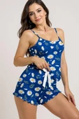 Desenli  Askılı Şortlu Pijama thumbnail 1