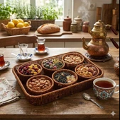 Kosova Wicker 7li Tepsili Çerezlik Set thumbnail 2
