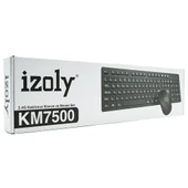 IZOLY KM7500 KABLOSUZ Q- KLAVYE MOUSE SET SİYAH thumbnail 1