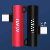 Wiwu ST05 Type-C Ses Adaptörü Kırmızı thumbnail 3