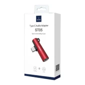 Wiwu ST05 Type-C Ses Adaptörü Kırmızı thumbnail 8