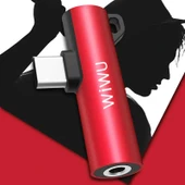 Wiwu ST05 Type-C Ses Adaptörü Kırmızı thumbnail 2