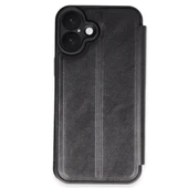 Apple İphone 16 Kılıf Flip Cover - Siyah thumbnail 1