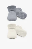 Bistyle 2li Havlu Soket Kaymaz Basic Boy 10508 Gri thumbnail 1