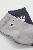 Bistyle 2li Bear Penye Soket Çorap 10116 Gri thumbnail 4