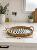 Damalı Oval Sedef Tepsi thumbnail 4