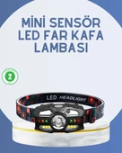 El Sensörlü LED Far Suya Dayanıklı Şarjlı Kafa Lambası thumbnail 1
