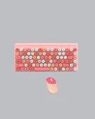 Retro Tarz Bluetooth 5.1 Klavye - Win/OSX/Android/iOS Uyumlu thumbnail 5