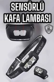 Kafa Lambası Kamp Lambası Sensörlü Şarjlı Ayarlanabilir thumbnail 1
