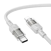 Hoco U129 Transparan Type-C to Lightning  Data ve Şarj Kablosu 1m-(5775) thumbnail 1