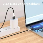 HOCO X82 iPhone Lightning to USB 2.4A Silikon Data ve Şarj Kablosu-(5775) thumbnail 6